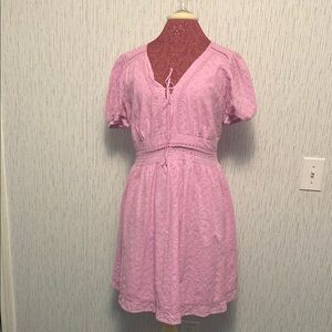 Pink Eyelet Women Dress SO Good for Life XL Dress